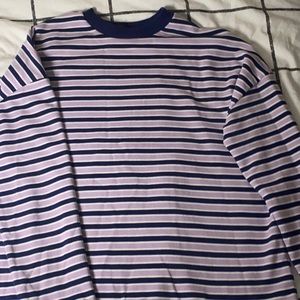 Purple Oversized Stripped Boxy Sweater